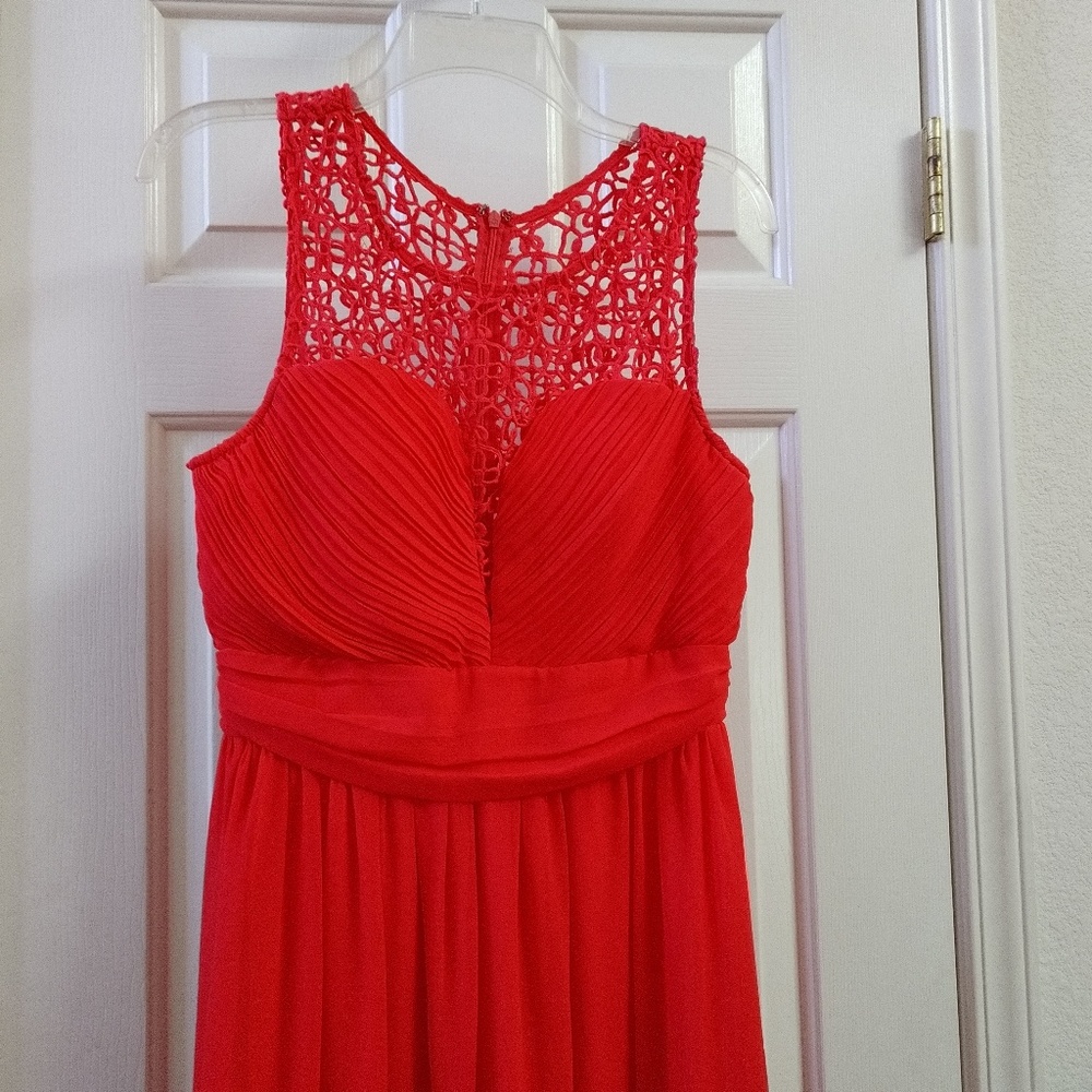 Elegant Red Lace Prom Dress
